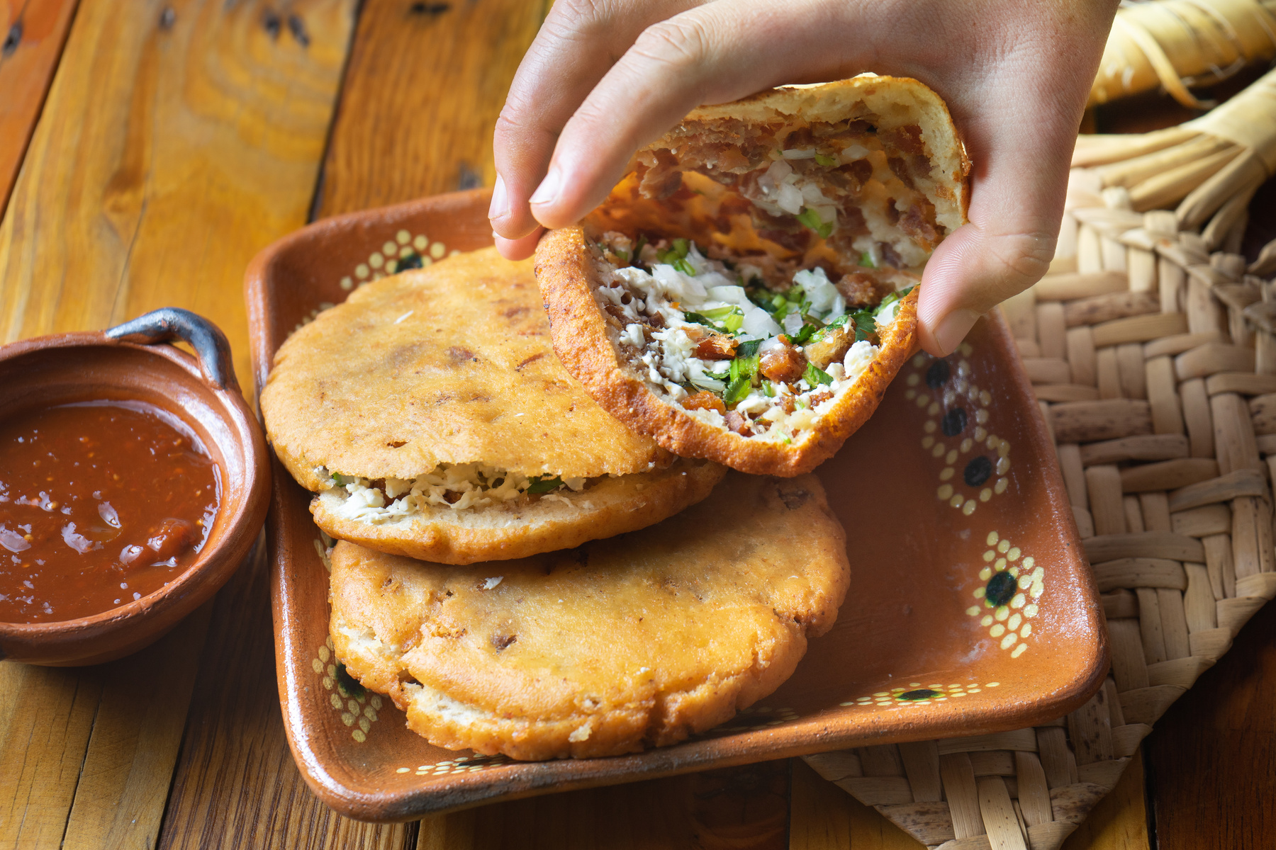 Mexican food. Corn "gorditas"